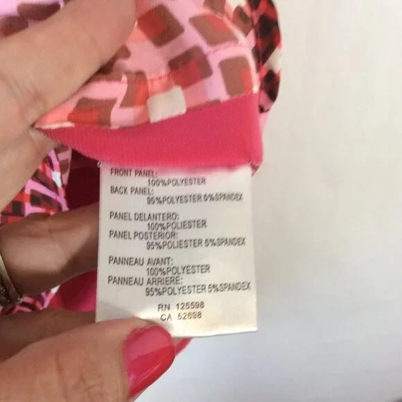 Adrienne Vittadini Geometric Dress Size Small Red, White & Pink NWOT - Picture 5 of 5
